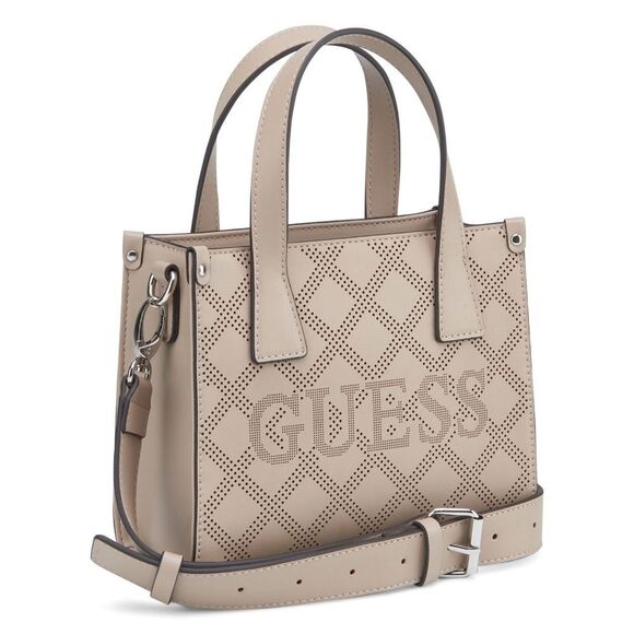 GUESS Beige Perforated Tote Handbag - Picture 2 of 4